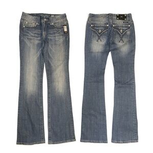 Miss Me Faded Bootcut Jeans Size 30 with Embellished Back